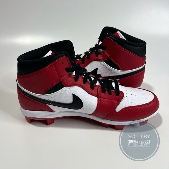 Nike Air Jordan 1 Retro MCS Baseball Cleats Chicago Red AV5354-611  Size 12 main image 4